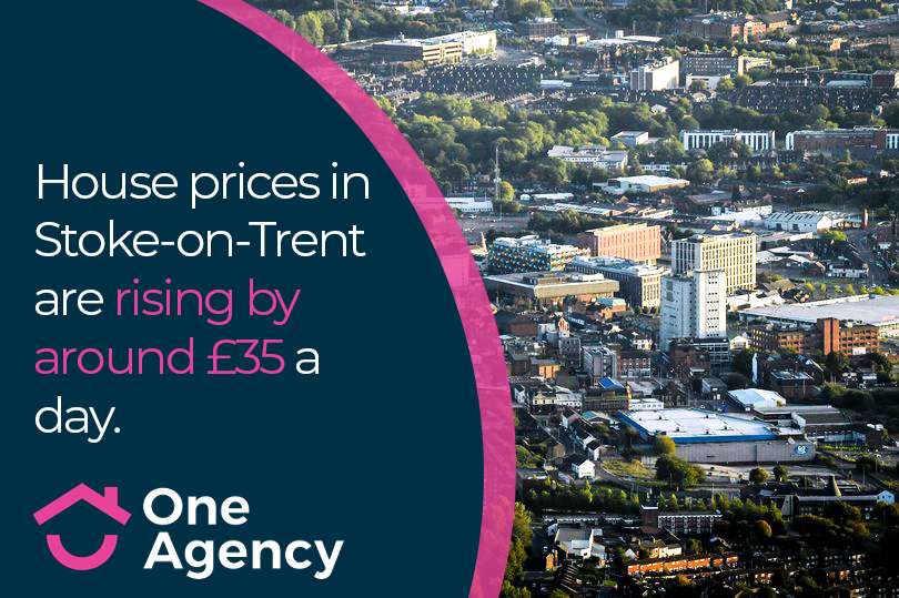 House prices in StokeonTrent rising by £35 a day OneAgency